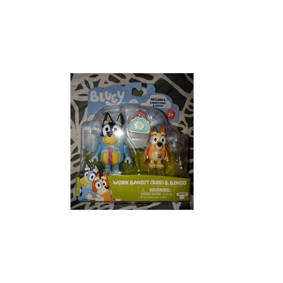 Bluey Work Bandit (dad) & Bingo Action Figures - Picture 2 of 3